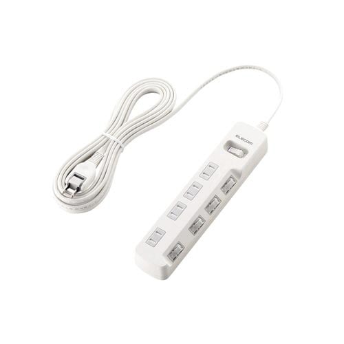 雷ガードタップ 一括個別 4個口5m ホワイト