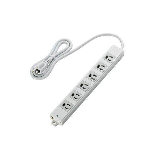 工事用抜け止めタップ 3P 6個口 1m グレー