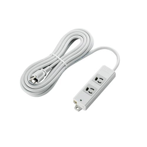 抜け止めOAタップ 3P 2個口 5m グレー