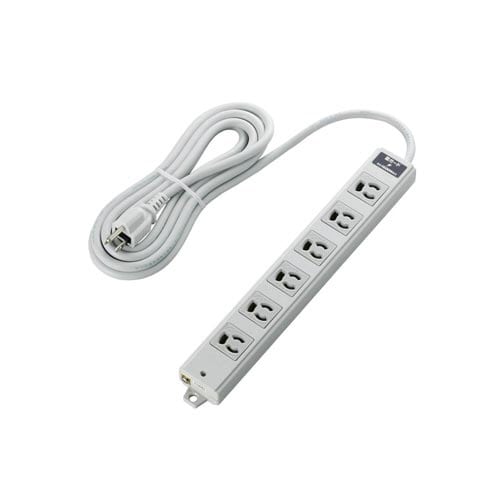 抜け止めOAタップ 3P 6個口 3m グレー