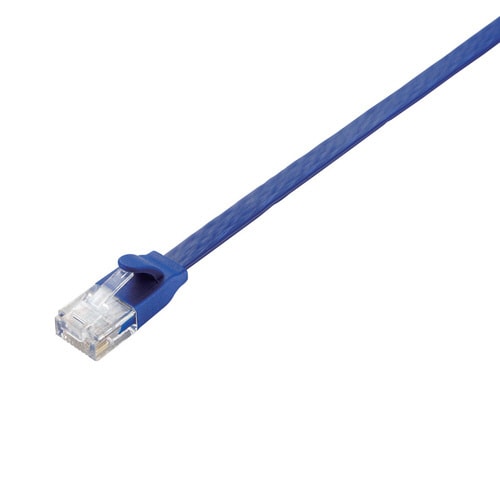 Cat6A フラット 10m ブルーメタリック