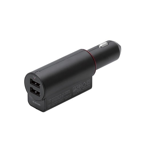 ACDC充電器/2USBポート/2.4A/ブラック