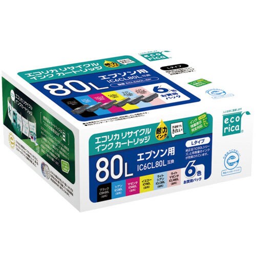 エコリカインク エプソン IC6CL80L 6色