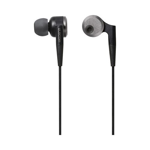 イヤホン カナルタイプ 重低音 BK 1.2m