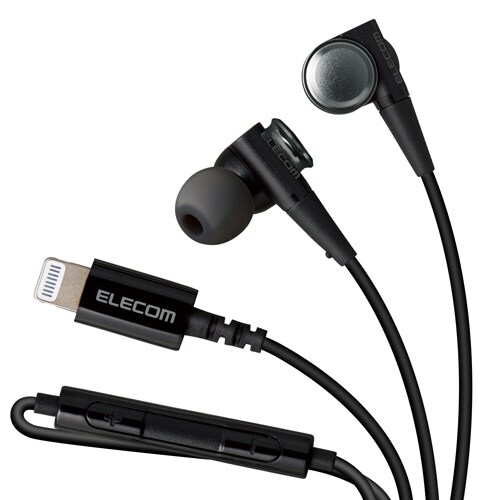 ライトニング接続ステレオイヤホンマイク BK
