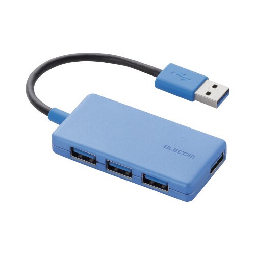 USBHUB バスパワー 10cm ブルー