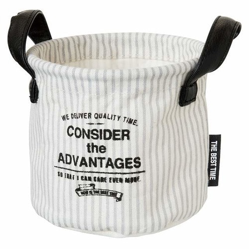 アメリカンストライプ丸底布バスケット−S 10個