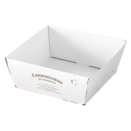 アンティークホワイトペーパーギフトトレイ−3×2