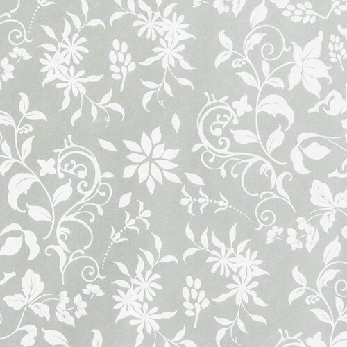 エレガントフラワー包装紙/グレー−1 50枚×2