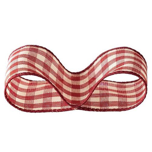 ギンガムチェックワイヤーリボン−1/レッド1巻×2