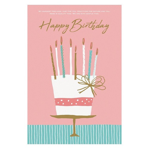 ケーキバースデイメッセージカード−1/キュート×3