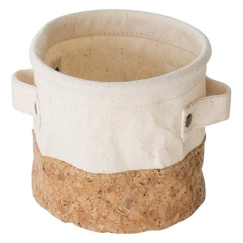 コルク×キャンバス丸底バスケット−S 6個×2