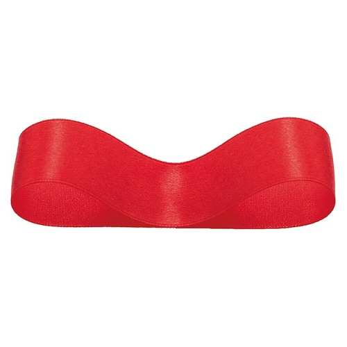 サテンリボンRED25mm 1巻×5