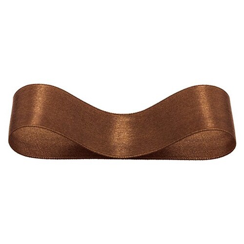 サテンリボンBROWN25mm 1巻×5