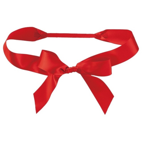 サテンリボンゴムタッグレッド−3 10個×3