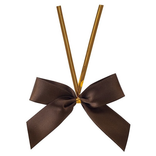 サテンリボンワイヤータイブラウン−1 50個×2