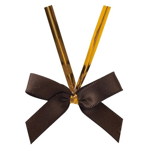 サテンリボンワイヤータイブラウン−2 50個×2