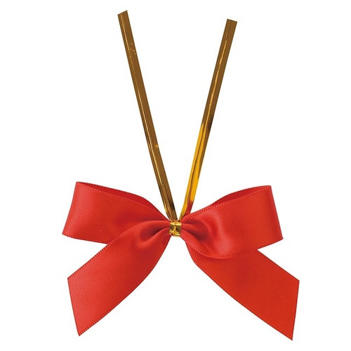 サテンリボンワイヤータイレッド−1 50個×2
