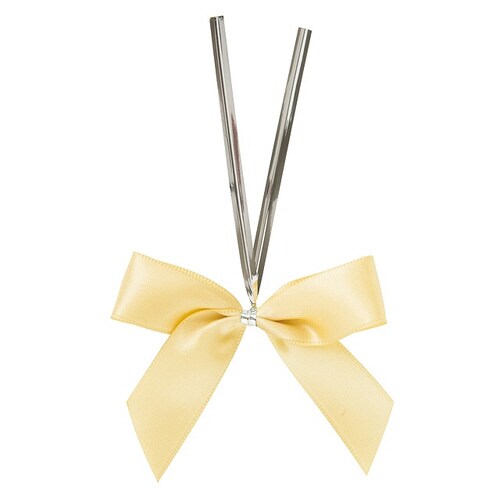 サテンリボンワイヤータイスモーキーイエロー−1×2