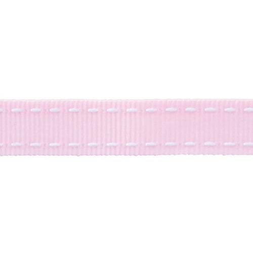 ステッチカラーナイロングログランリボン桃−1×5