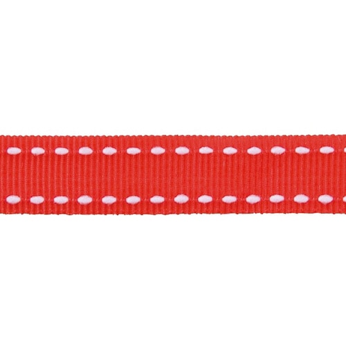 ステッチカラーナイロングログランリボン赤−1×5