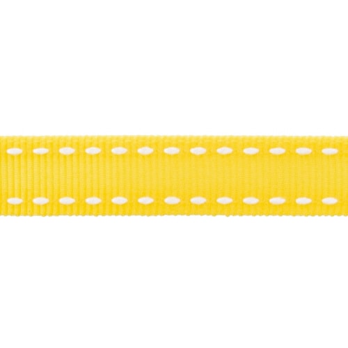 ステッチカラーナイロングログランリボン黄−1×5