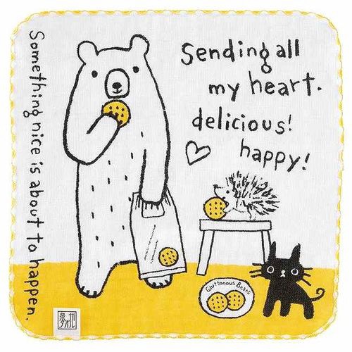 グラットンベアタオルハンカチ−S 6枚