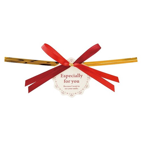 ダブルリボンワイヤータイ−1/レッド 10個×5