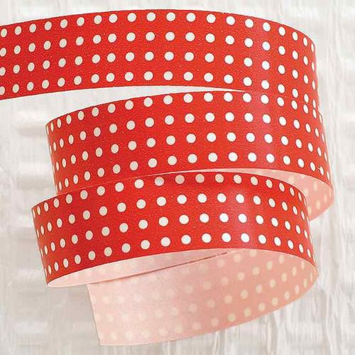 ドットプリントカーリングリボンレッド−1 1巻×5