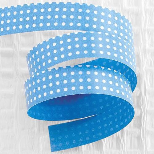 ドットプリントカーリングリボンライトブルー−2×5