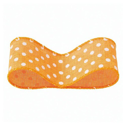 ナチュラルドットワイヤーリボンオレンジ−51巻×3