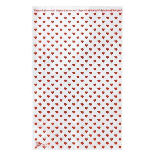 ハートレッドOPPギフトバッグ−4 50枚×5