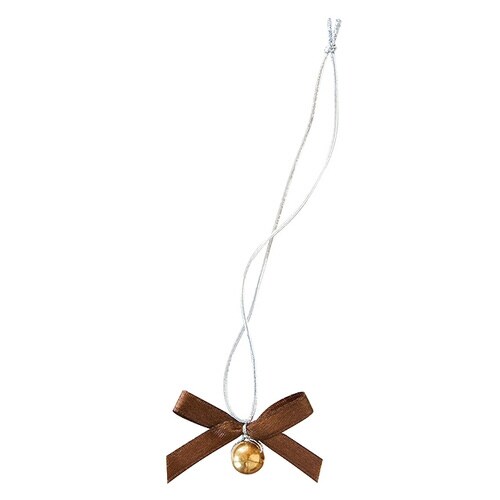 ビーズ付ゴムリボン−ブラウン 10個×10