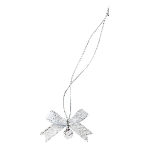 ビーズ付ゴムリボン−シャインシルバー 10個×10