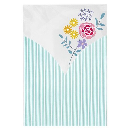 ブーケプリントOPPギフトバッグ−4/ミント×2