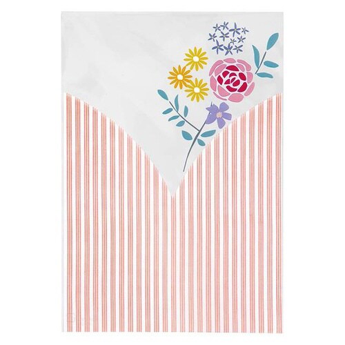 ブーケプリントOPPギフトバッグ−4/ピンク×2