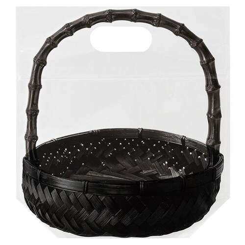 フォトプリントジップ付バッグ/竹カゴSS 30×2