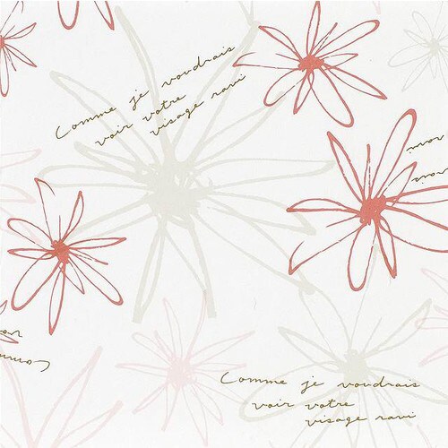 フラワー包装紙/レッド−1 50枚