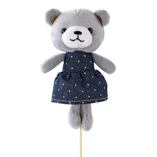 ラブリーマスコットフラワーピック−9クマデニム×2