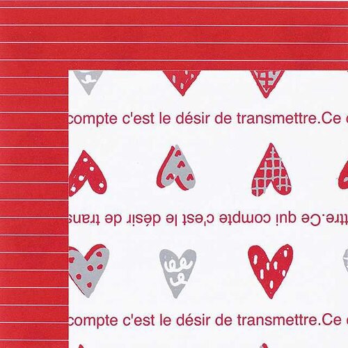 リトルハートリバーシブル包装紙/赤 50枚×2