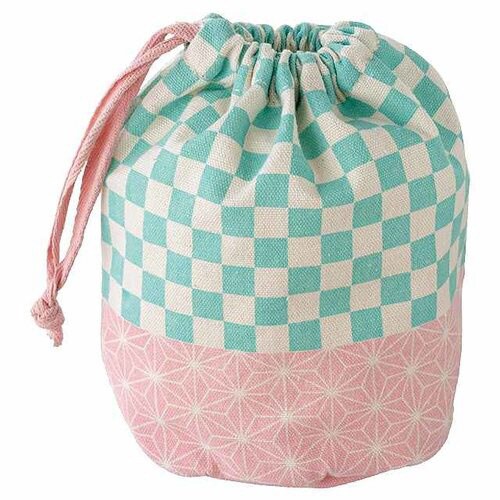 レトロモダン丸底巾着バッグ/和模様−M 10枚