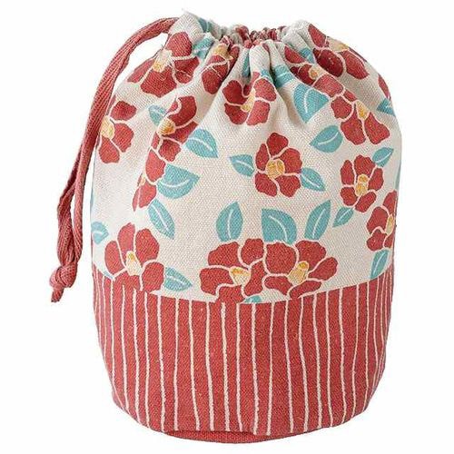 レトロモダン丸底巾着バッグ/つばき−M 10枚