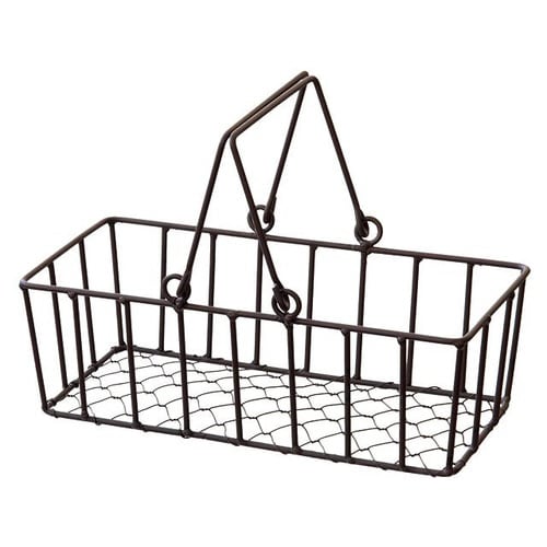 ワイヤー角底カゴ−M/ダークブラウン 6個