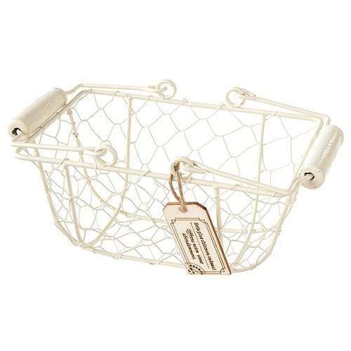 ワイヤ−バスケット−M/アイボリー 6個