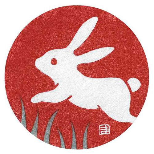 花うさぎシール−1 40枚×5