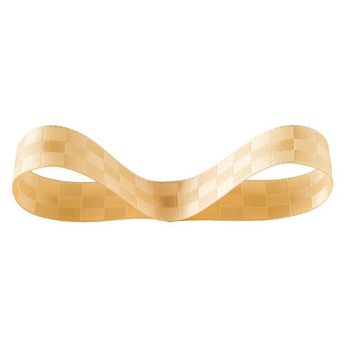 格子サテンリボン−4/ベージュ 1巻×5