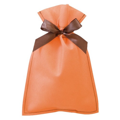 不織布リボン付きバッグオレンジ−XS 10枚×2