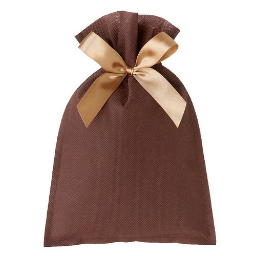 不織布リボン付バッグブラウン−XS 10枚×2