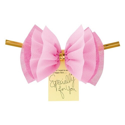 不織布リボン付ワイヤータイ−ピンク 10個×5