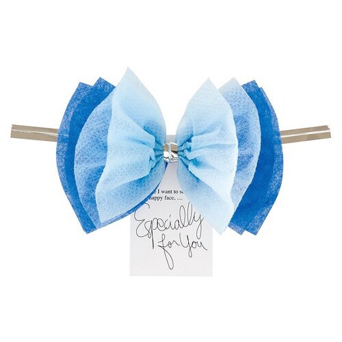 不織布リボン付ワイヤータイ−ブルー 10個×5